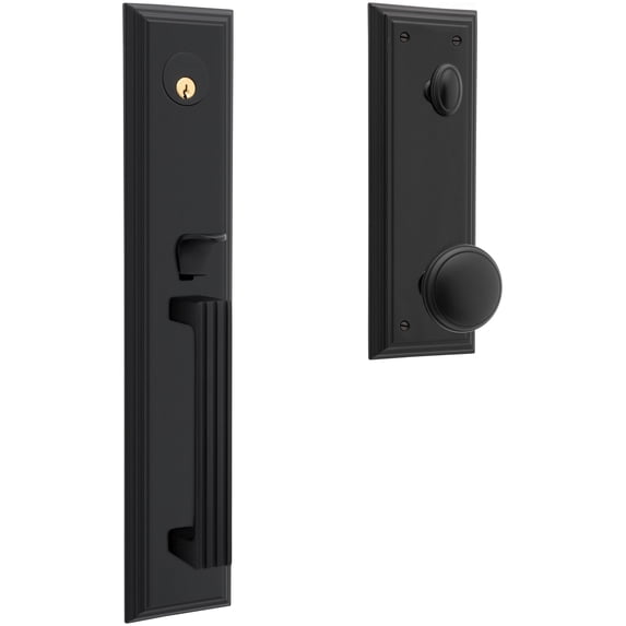 Baldwin 85342190ENTR Tremont Full Plate Single Cylinder Keyed Entry Handleset - Black
