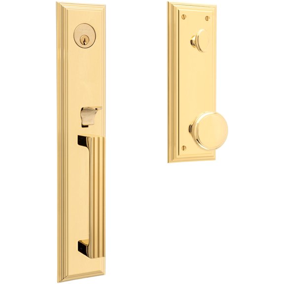 Baldwin 85342003ENTR Tremont Full Plate Single Cylinder Keyed Entry Handleset - Brass
