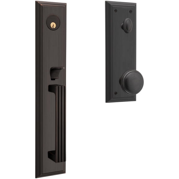 Baldwin 85342112ENTR Tremont Full Plate Single Cylinder Keyed Entry Handleset - Bronze