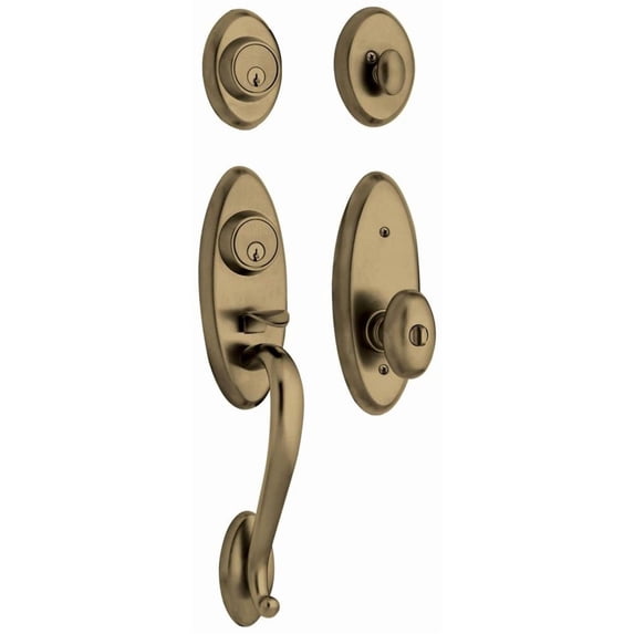 Baldwin 853450502DC Landon Double Cylinder Two Point Handleset - Black