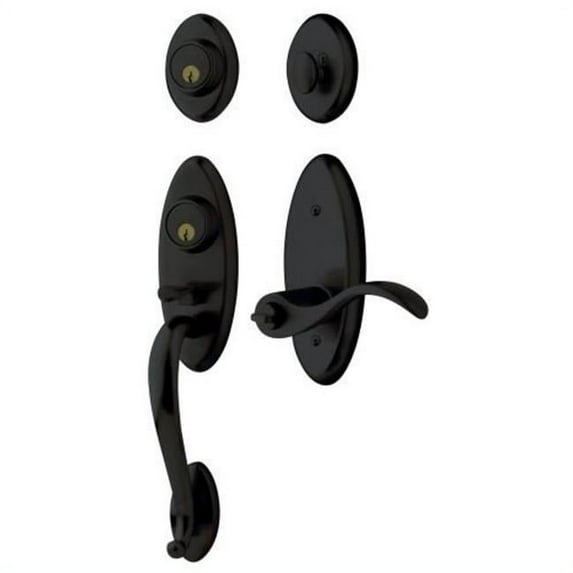 Baldwin 853451902LH Left Handed Landon Two-Point Lock Handle Set, Satin Black