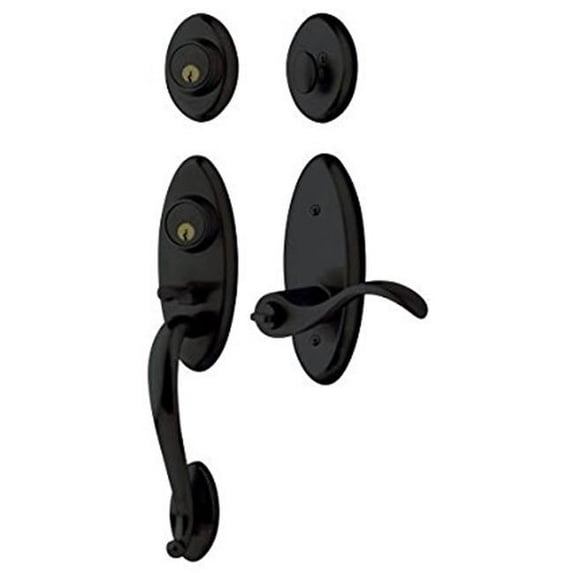 Baldwin 853451902RH Handle Set, Satin Black