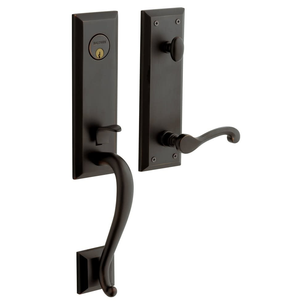 Emtek Oil Rubbed Bronze Rope Lever & Rosette Privacy Door Handle - Left  Hand