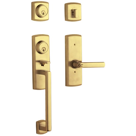 Baldwin 853850032LH Lifetime Polished Brass Soho Two-Point Lock Single Cylinder Left Handed Handleset