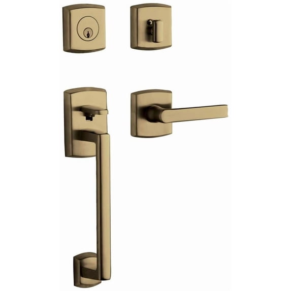 Baldwin 85386050LENT Soho Sectional Trim, Satin Brass & Black