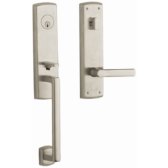 Baldwin 85387056LENT Lifetime Left Handed Keyed Entry Handleset, Satin Nickel