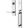 thumbnail image 1 of baldwin 85392260rent minneapolis full escutcheon right hand single cylinder entry tubular handleset with 5162 lever - bright chrome, 1 of 5