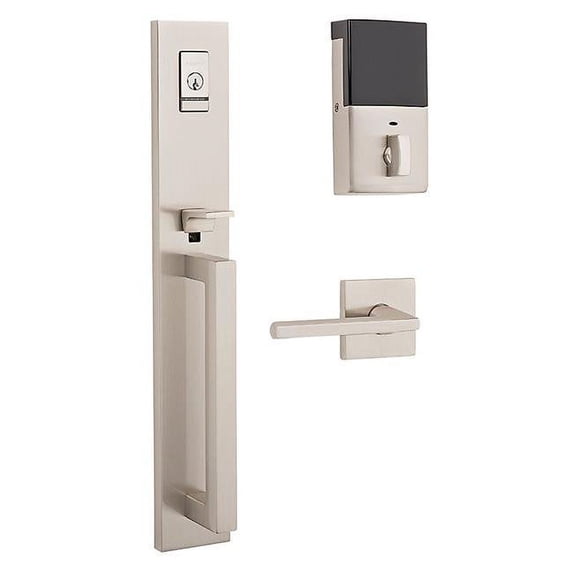 Baldwin 85392150BLENT Left Hand Single Cylinder Minneapolis Full Evolved Bluetooth Handleset Complete with Interior Lever - Satin Nickel