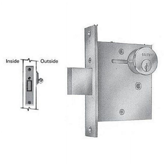Baldwin 8550150 Single Cylinder Mortise Deadlock, Satin Nickel