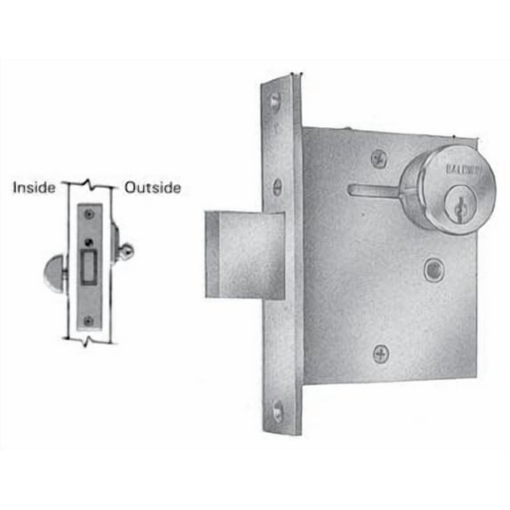Baldwin 8560190 Turn Piece Cylinder Mortise Deadlock with Backset - Satin Black