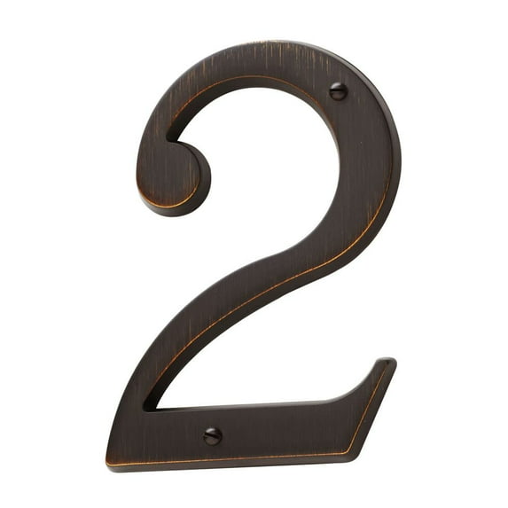 baldwin estate 90672.112.cd solid brass traditional house number two in venetian bronze, 4.75"