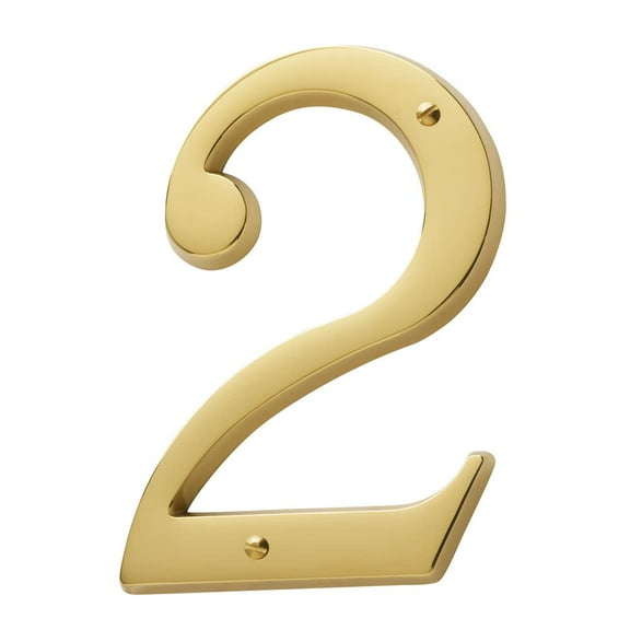 Baldwin 90672003 CD House Number 2, Lifetime Polished Brass