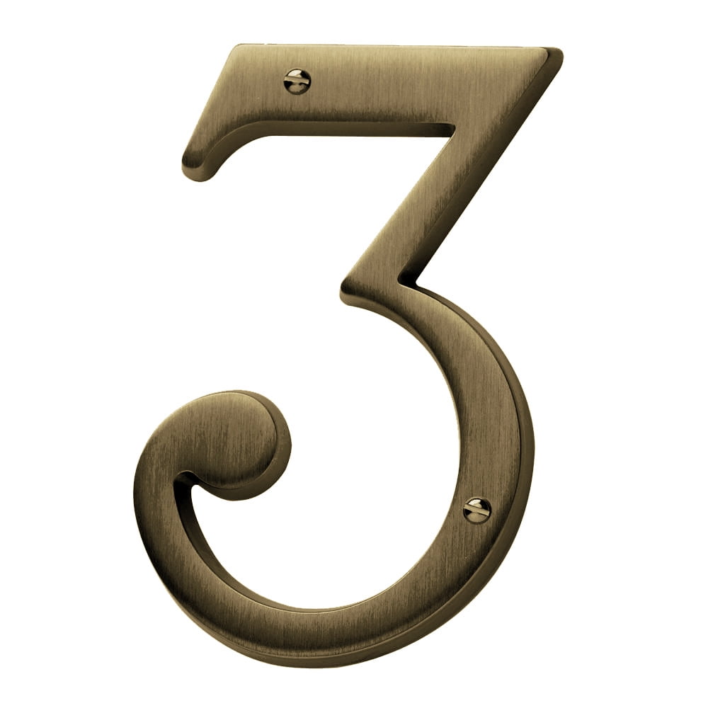 4.75" Vintage Brass Contemporary House Number