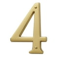 thumbnail image 1 of Baldwin Estate 90674.003.CD Solid Brass Traditional House Number Four in Polished Brass, 4.75", 1 of 5