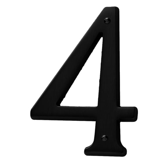 Baldwin 90674190# 4 House Number Flat, Black