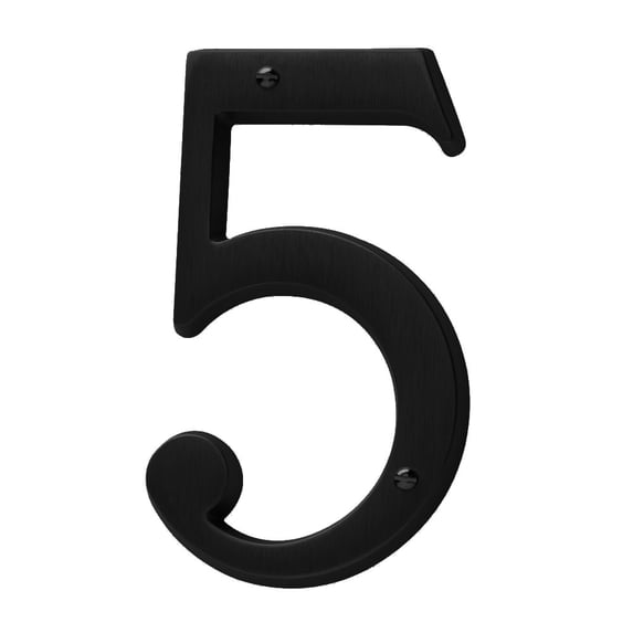 Baldwin 90675 Solid Brass Residential House Number 5 - Black