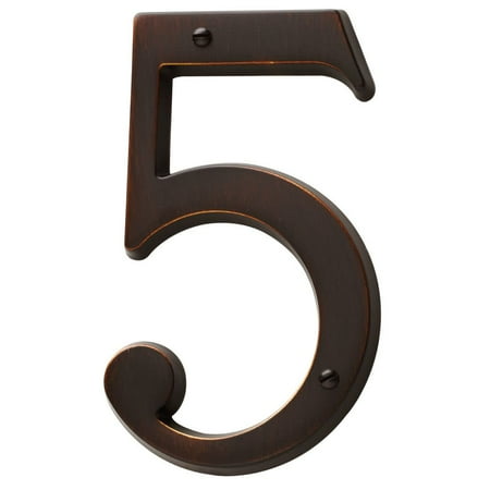 Baldwin Estate 90675.112.CD Solid Brass Traditional House Number Five in Venetian Bronze, 4.75"