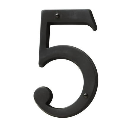 Baldwin Estate 90675.102.CD Solid Brass Traditional House Number Five in Oil Rubbed Bronze, 4.75"