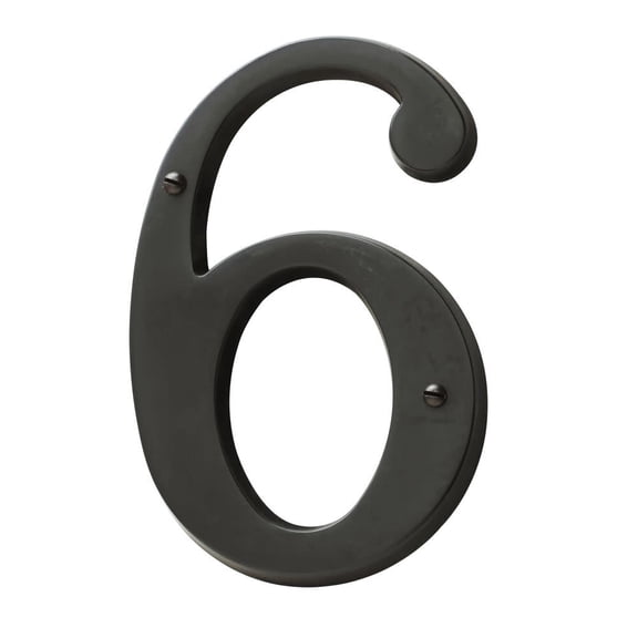 Baldwin Estate 90676.102.CD Solid Brass Traditional House Number Six in Oil Rubbed Bronze, 4.75"
