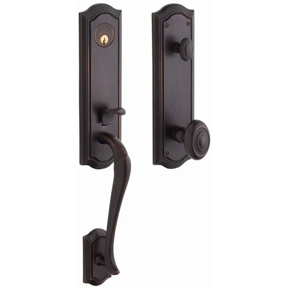 Baldwin 85337112ENTR Bethpage One Piece Single Cylinder Keyed Entry Handleset - Bronze