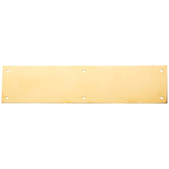 Baldwin 2123 3-1/2 Inch x 15 Inch Solid Brass Square Edge Push Plate, Non-Lacquered Brass