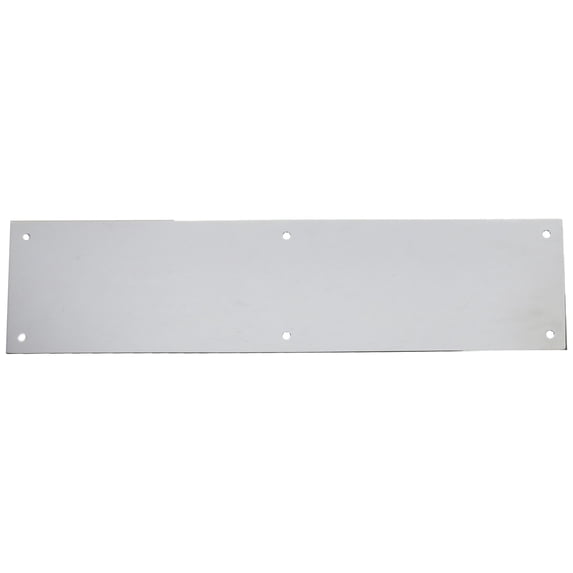Baldwin 2124 4 Inch x 16 Inch Solid Brass Square Edge Push Plate, Polished Chrome