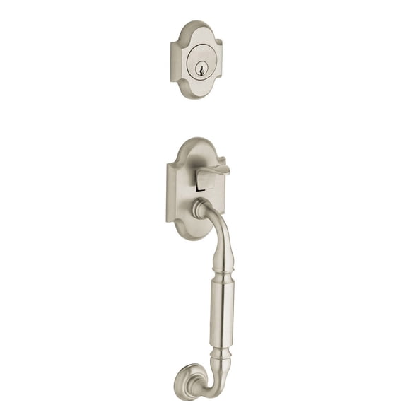 Baldwin Canterbury Single Cylinder Handleset with Interior Knob and Sectional Trim
