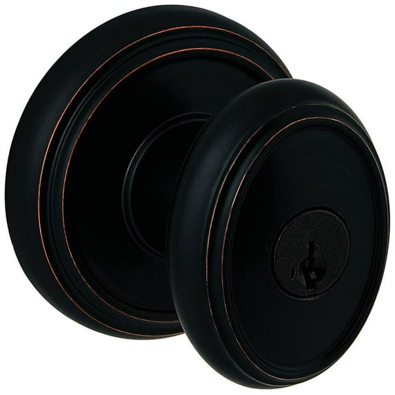 Baldwin Carnaby Keyed Entry Knob featuring SmartKey® in Venetian Bronze
