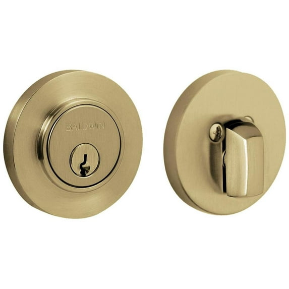 Baldwin 8244 Contemporary Solid Brass Single Cylinder Keyed Entry Deadbolt From The Estate