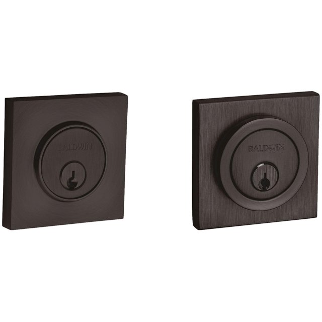 baldwin 8221 santa monica contemporary square double cylinder deadbolt, venetian bronze