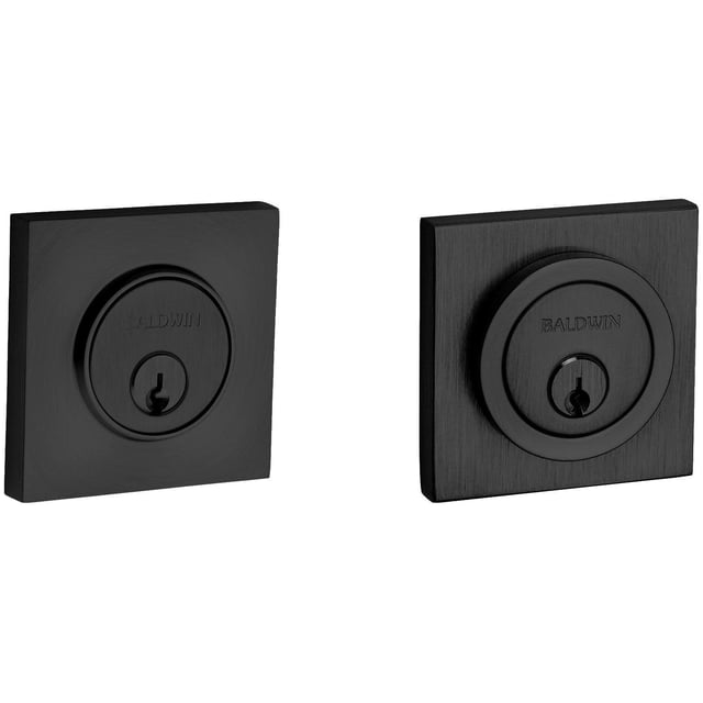 Baldwin 8221 Santa Monica Contemporary Square Double Cylinder Deadbolt - Black