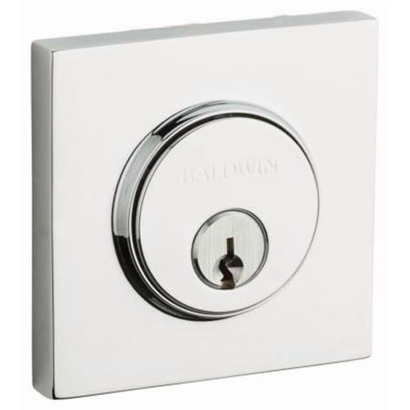 Baldwin 8220 Contemporary Square Single Cylinder Deadbolt - Chrome