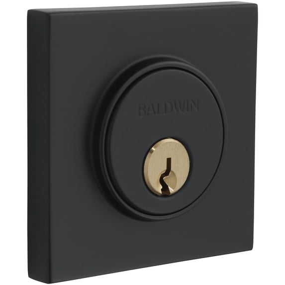 Baldwin 8220190 Contemporary Square Single Cylinder Deadbolt - Black