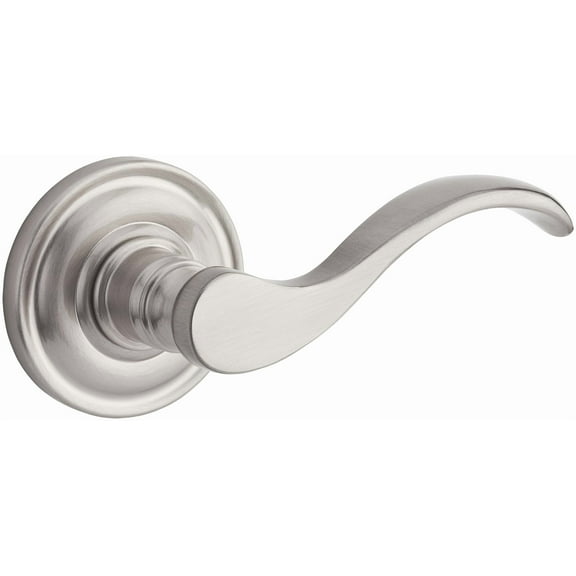Baldwin Reserve FDCURTRR150 Full Dummy Curve Lever and Traditional Round Rose Satin Nickel Finish