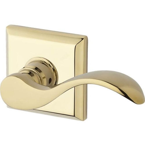 Baldwin Curved Privacy Door Lever with Traditional Square Rose