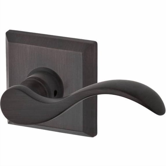 Baldwin Curved Privacy Door Lever with Traditional Square Rose