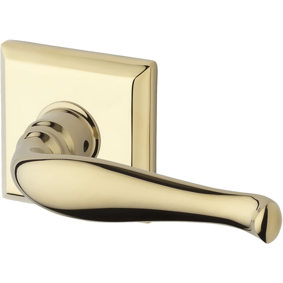 Baldwin Decorative Keyed Door Lever with Traditional Square Rose