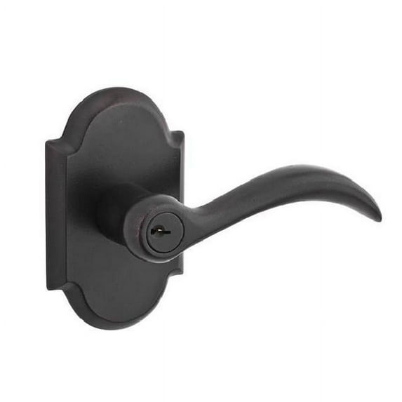 Baldwin EN.ARC.L.RAR.481X492 Entry Left Hand Arch Lever & Rustic Arch Rose, Dark Bronze by White Bronze