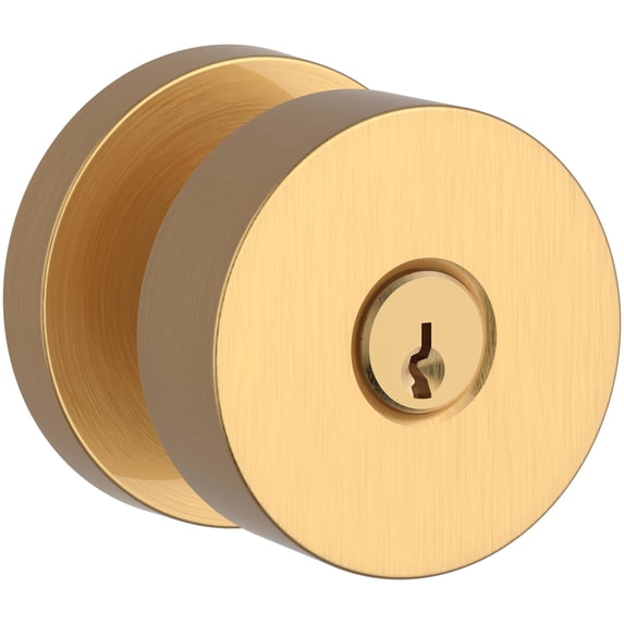 Baldwin ENCONCRR044 Modern Single Cylinder Keyed Entry Door Knob Set - Brass