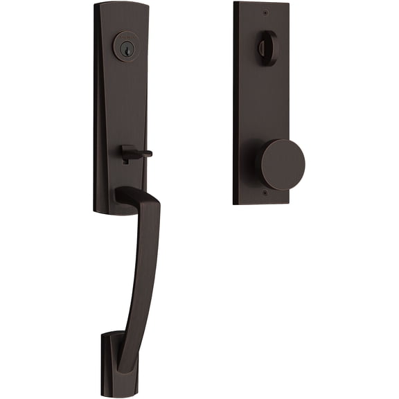 Baldwin Miami Handleset - Contemporary Knob, Venetian Bronze