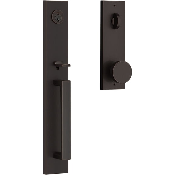Baldwin EESANxCONCQE112 Santa Cruz Full Plate Single Cylinder Keyed Entry Handleset -