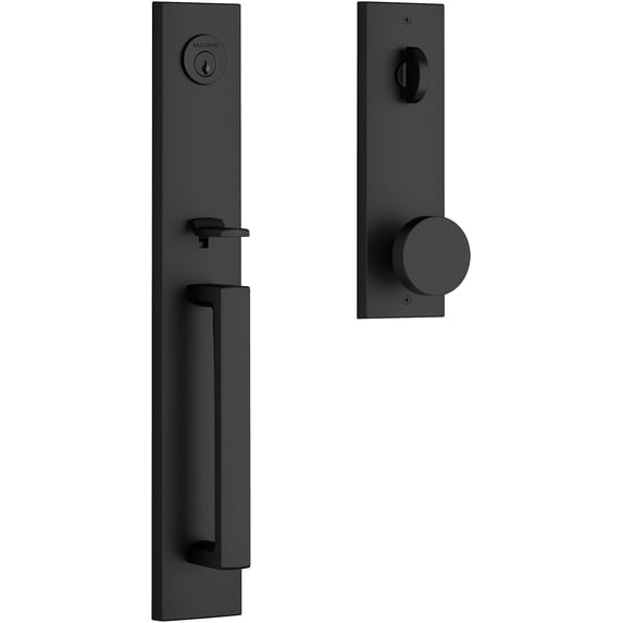 Baldwin EESANxCONCQE190S Santa Cruz Full Plate Single Cylinder Keyed Entry Handleset -
