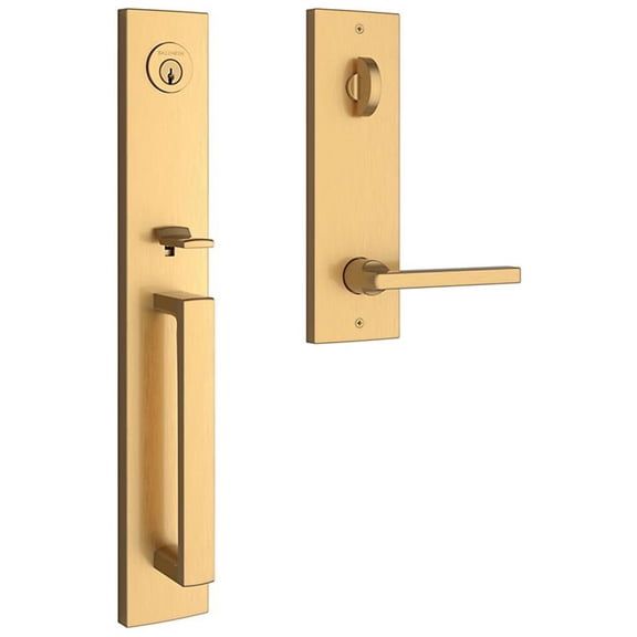 Baldwin EESANxSQUCQE044 Santa Cruz Full Plate Single Cylinder Keyed Entry Handleset -