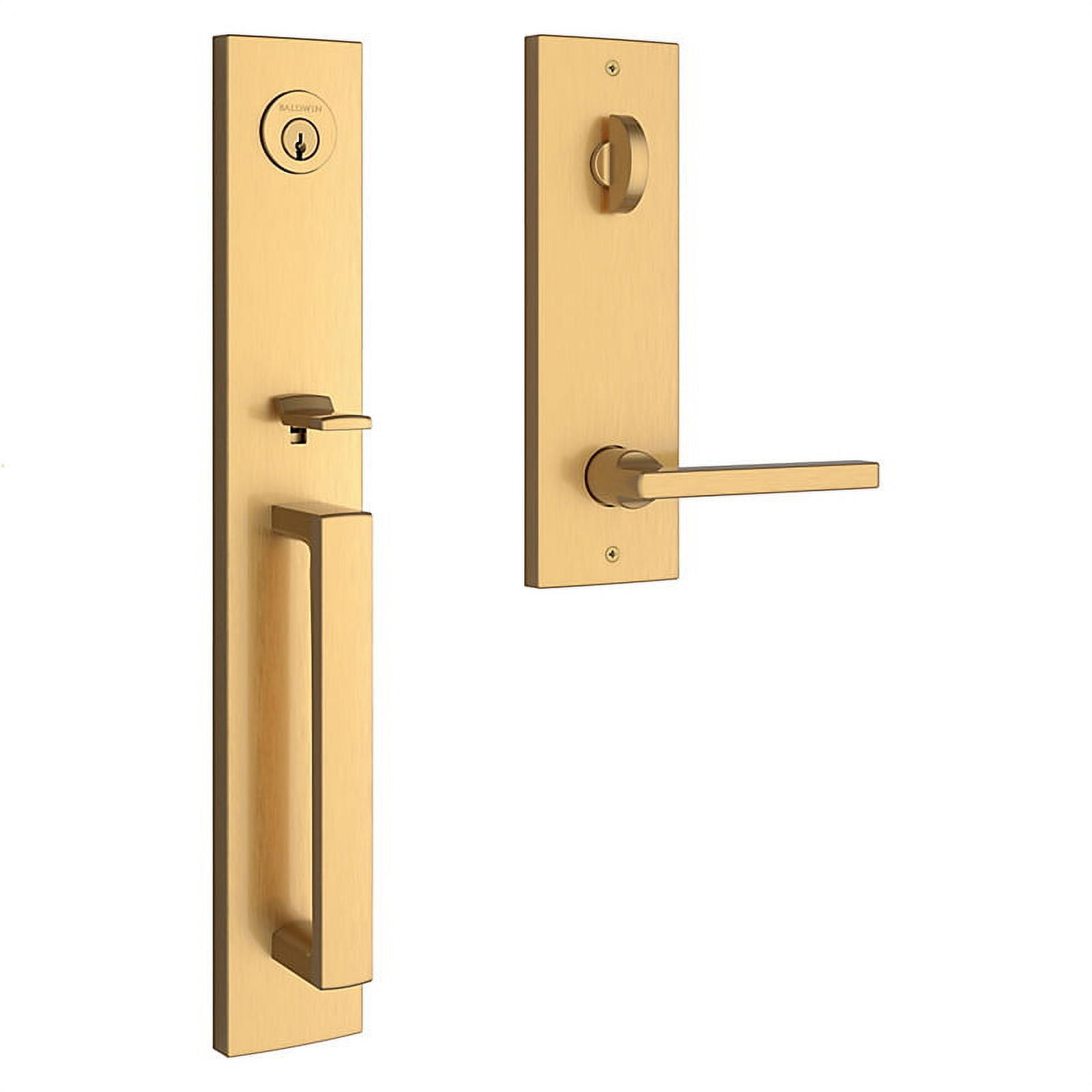 Santa Cruz Satin Brass Full Plate Single Cylinder Keyed Entry Handleset