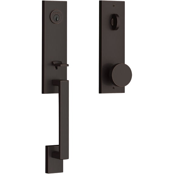 Baldwin EESEAxCONCQE112 Seattle One Piece Single Cylinder Keyed Entry Handleset - Bronze