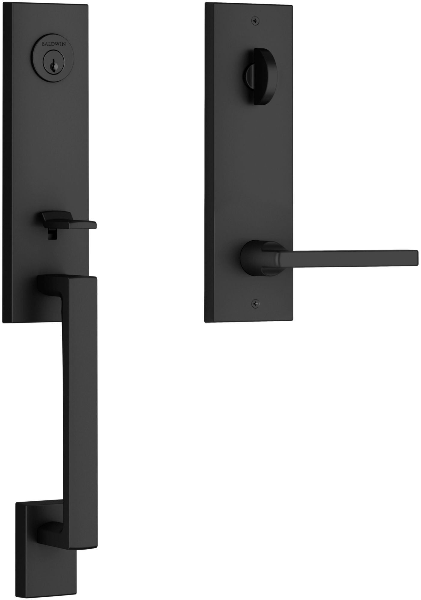 Satin Black Single Cylinder Keyed Entry Handleset
