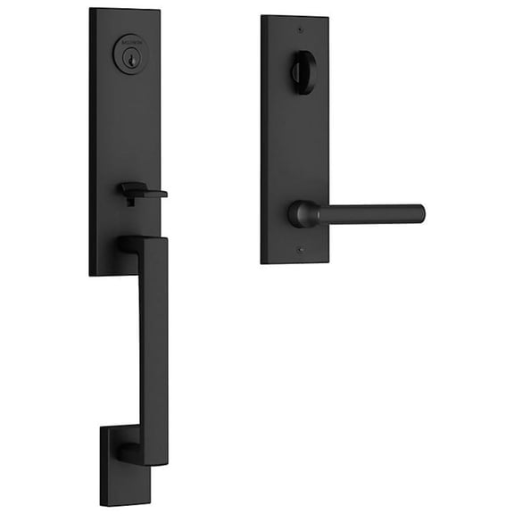 Baldwin EESEAXTUBCQE190 Seattle One Piece Single Cylinder Keyed Entry Handleset - Black