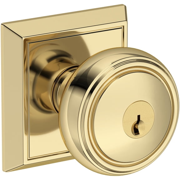 Baldwin En.Bre.Chr Bremerton Single Cylinder Keyed Entry Door Knob Set - Brass