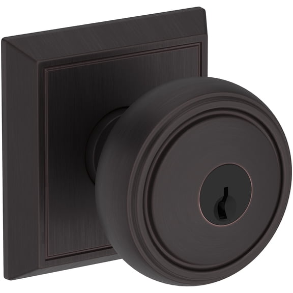 Baldwin En.Bre.Chr Bremerton Single Cylinder Keyed Entry Door Knob Set - Bronze