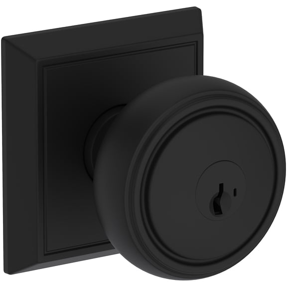 Baldwin ENBRECHR190SMC Bremerton Single Cylinder Keyed Entry Door Knob Set - Black